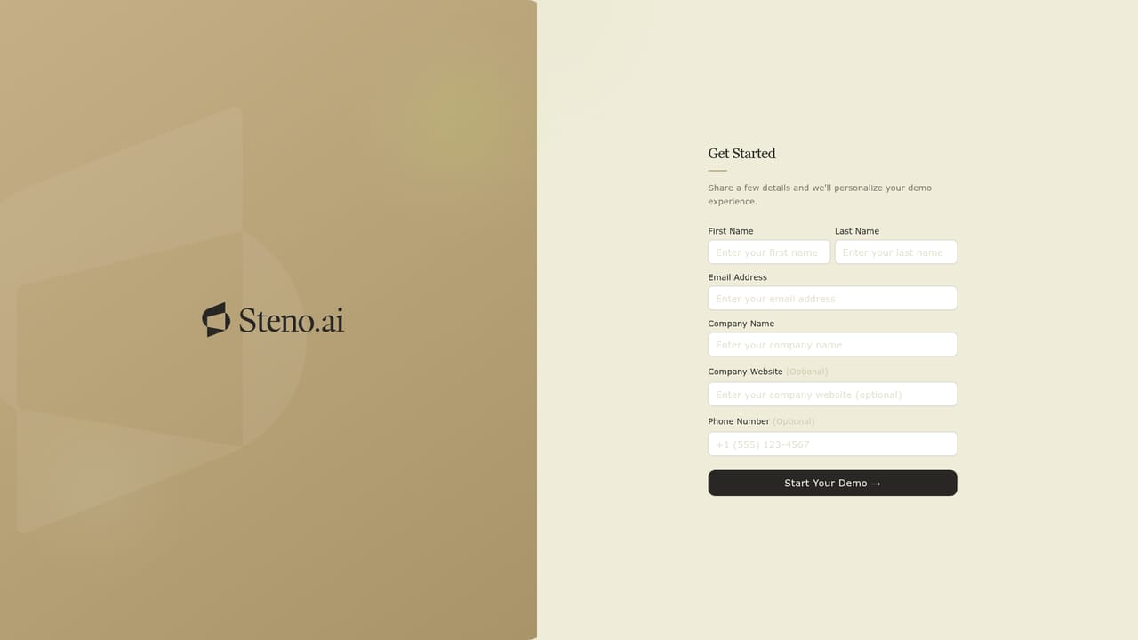 Steno.ai — Book and run the demo
