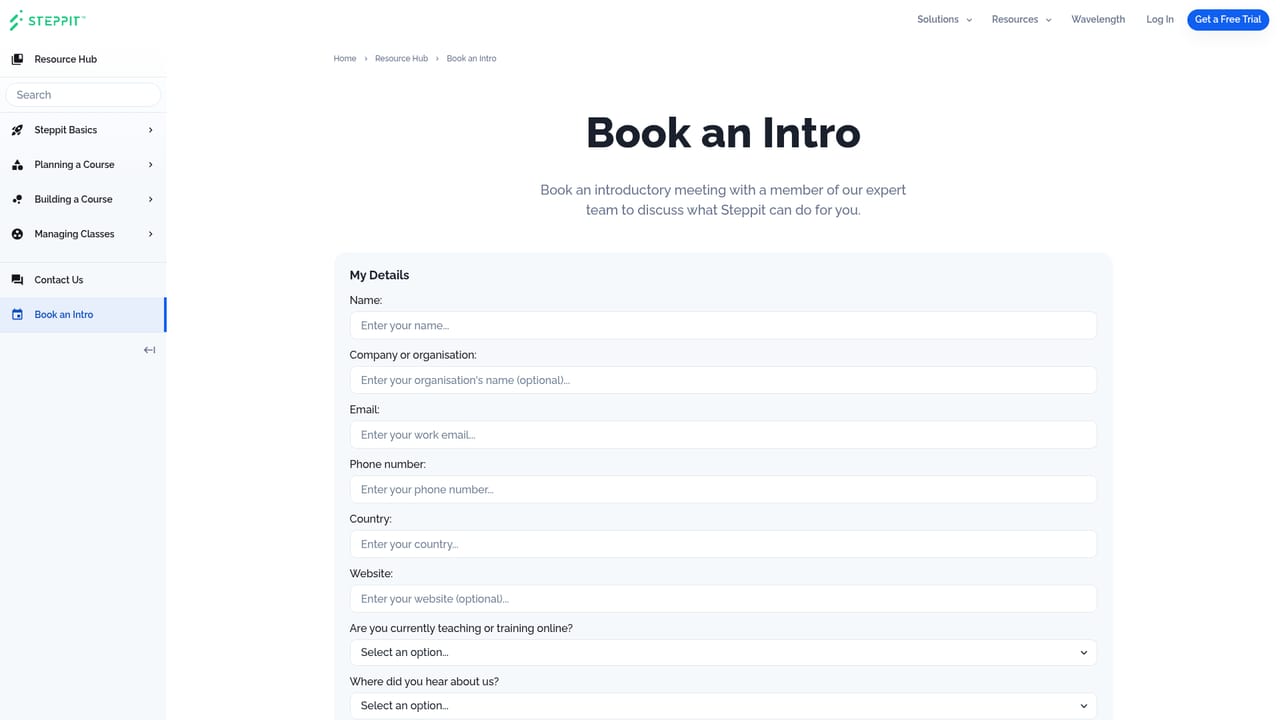 Steppit — Book an intro and pick your plan direction
