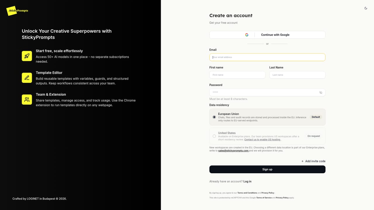 StickyPrompts — Create your account