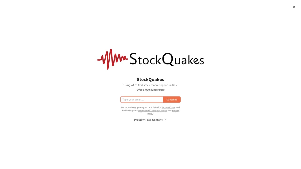 StockQuakes — Start the 7 day free trial