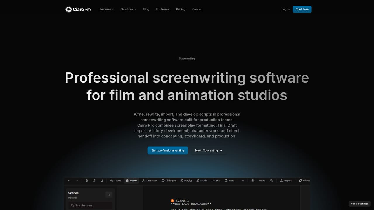 Story Boards AI — Write or import your script