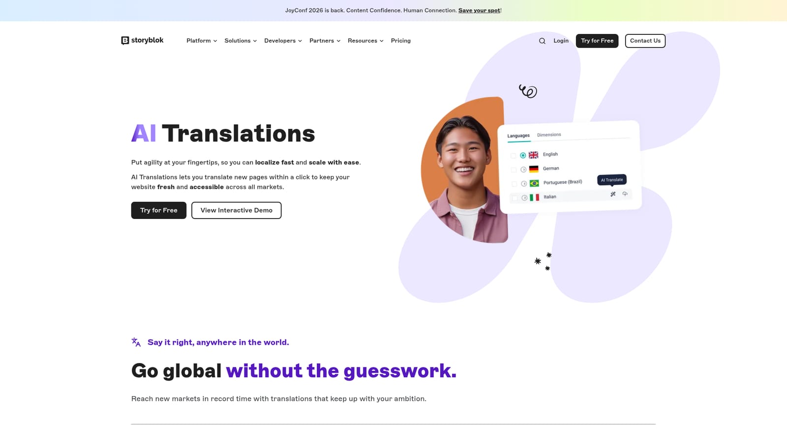 Storyblok AI Translations — Preview the demo before committing