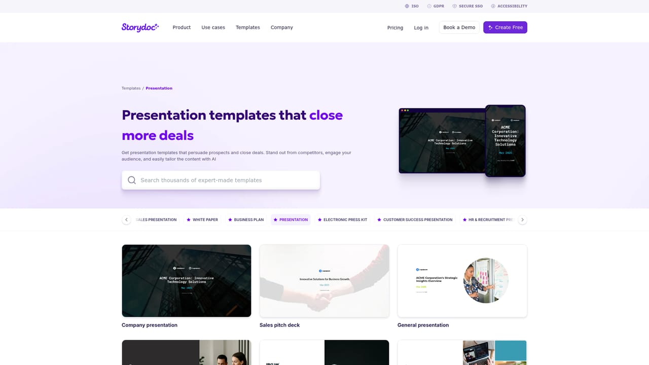 Storydoc — Pick a template for your use case