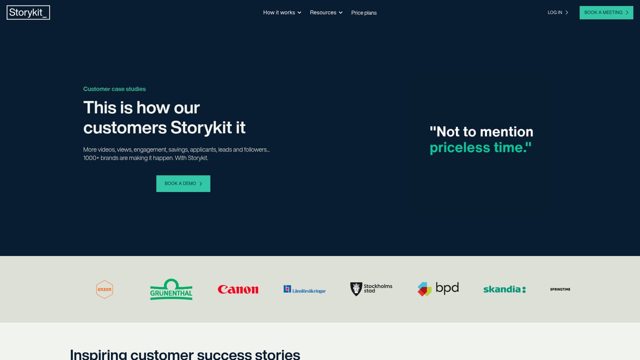 Storykit — Look at comparable customer cases