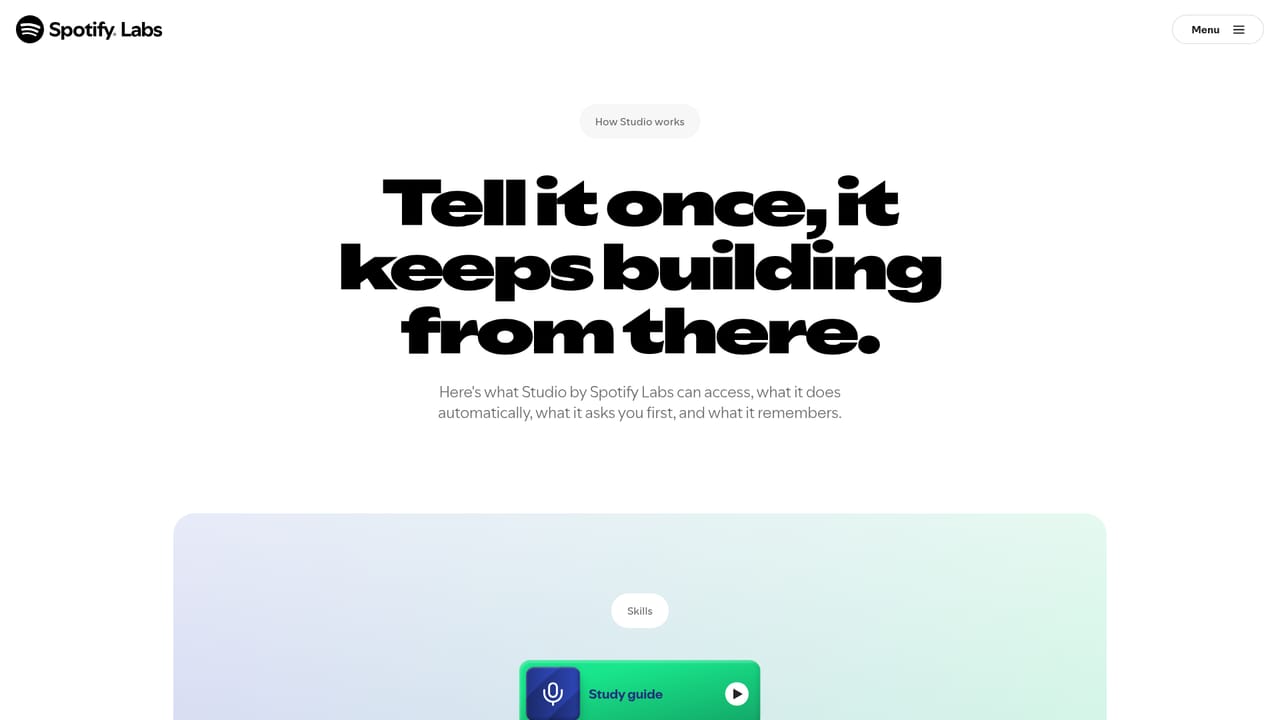 Studio by Spotify Labs — Install Studio from the Spotify desktop app