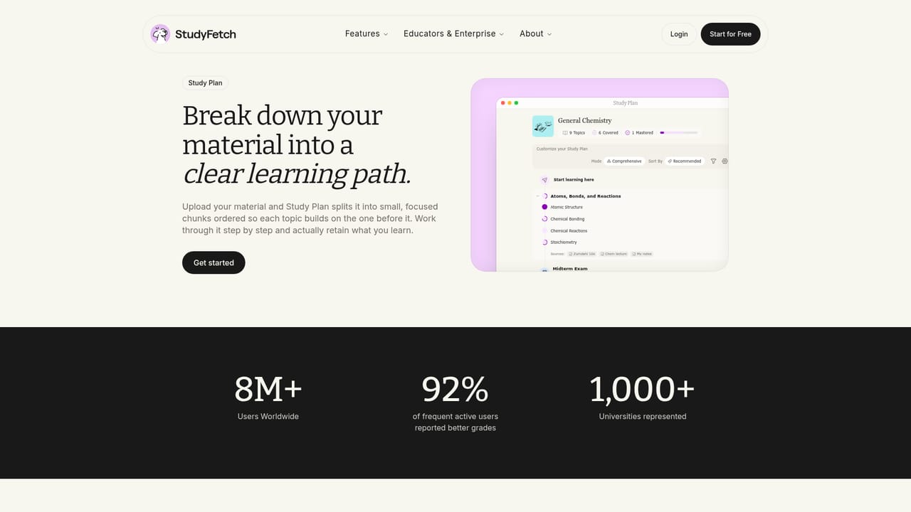Study Fetch — Build a study schedule