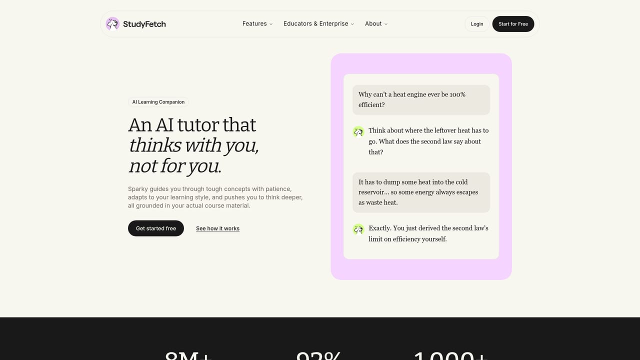 Study Fetch — Work through material with the tutor