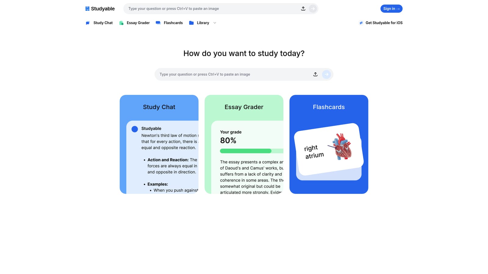 Studyable — Pick the tool you need