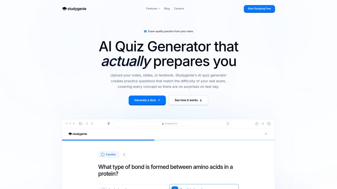 Studygenie — Practice with quizzes and flashcards