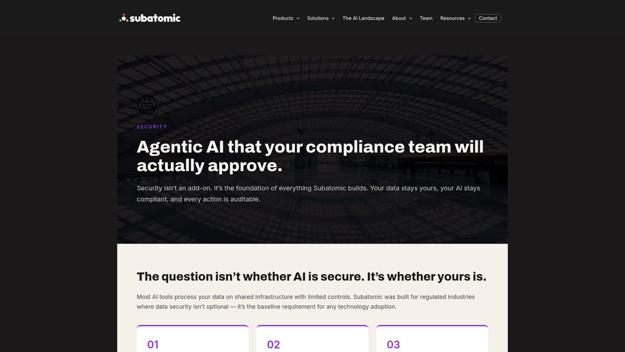 Subatomic — Check security and data residency