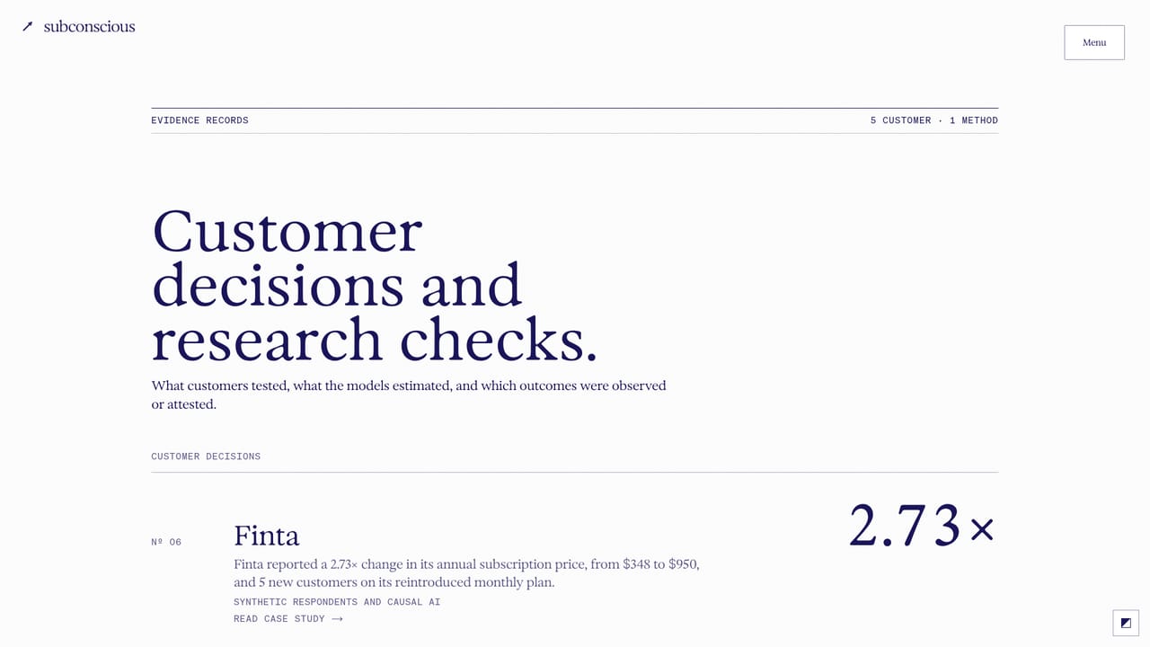 Subconscious AI — Review customer precedent