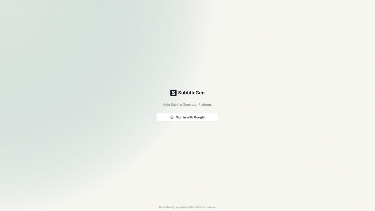 SubtitleGen — Create an account and claim your free quota