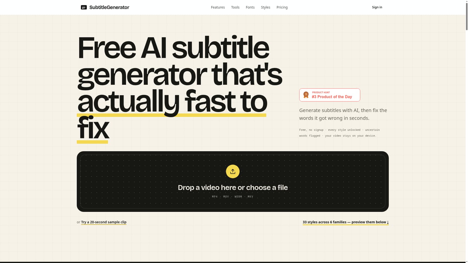 SubtitleGenerator — Upload a video