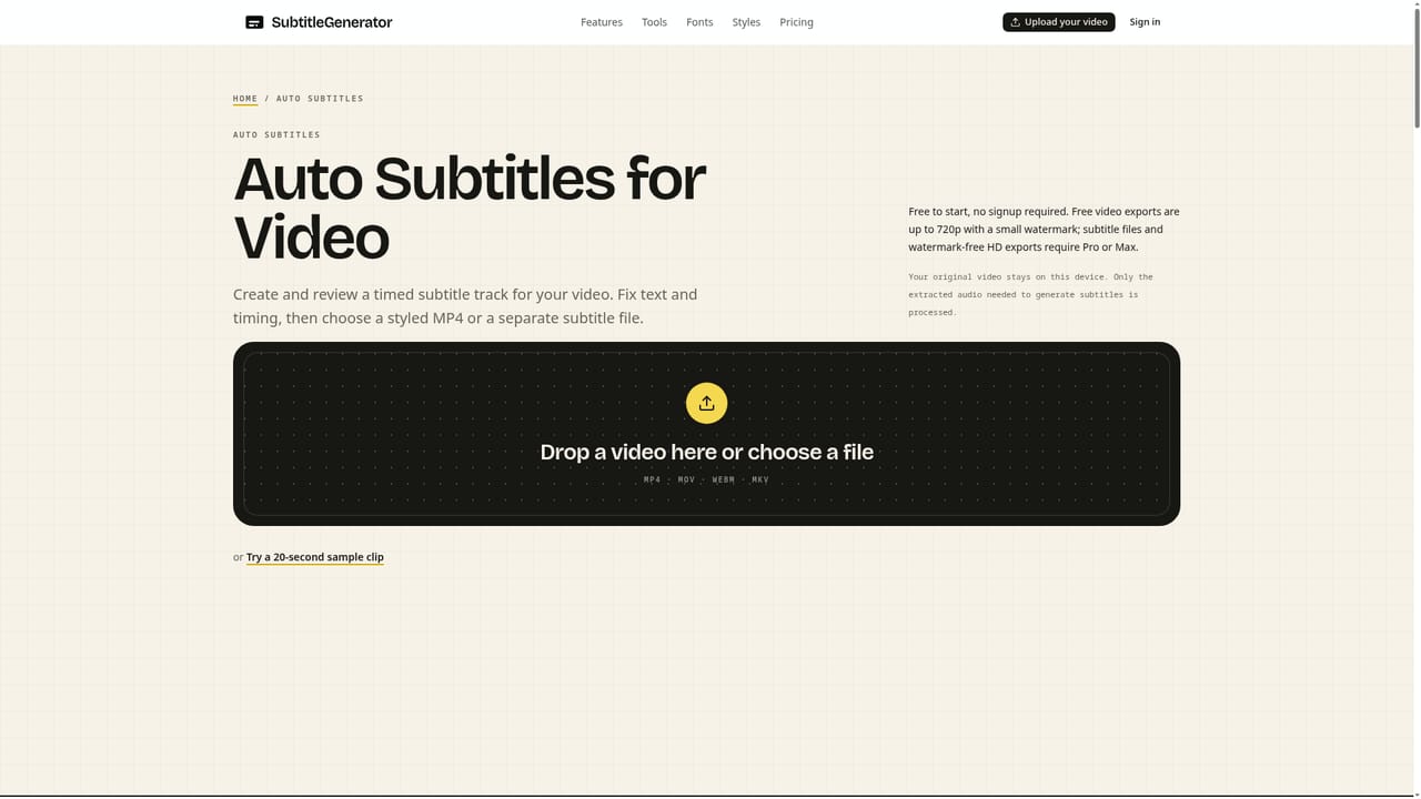 SubtitleGenerator — Review flagged words