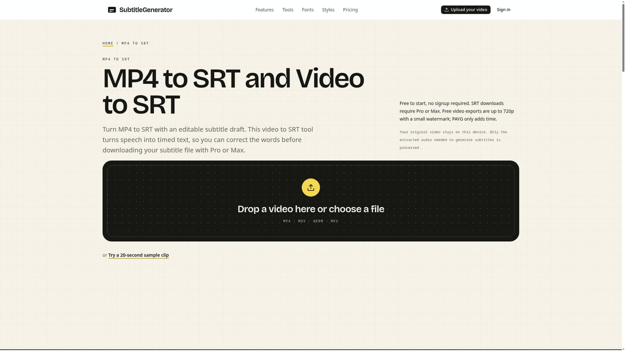 SubtitleGenerator — Export the result