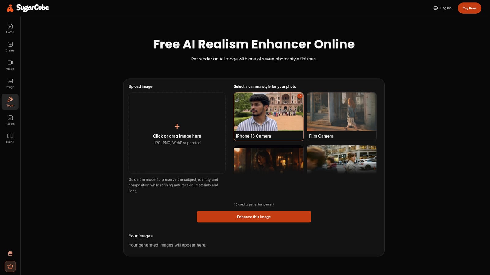 SugarCube AI Realism Enhancer — Sign in with Google or an email code