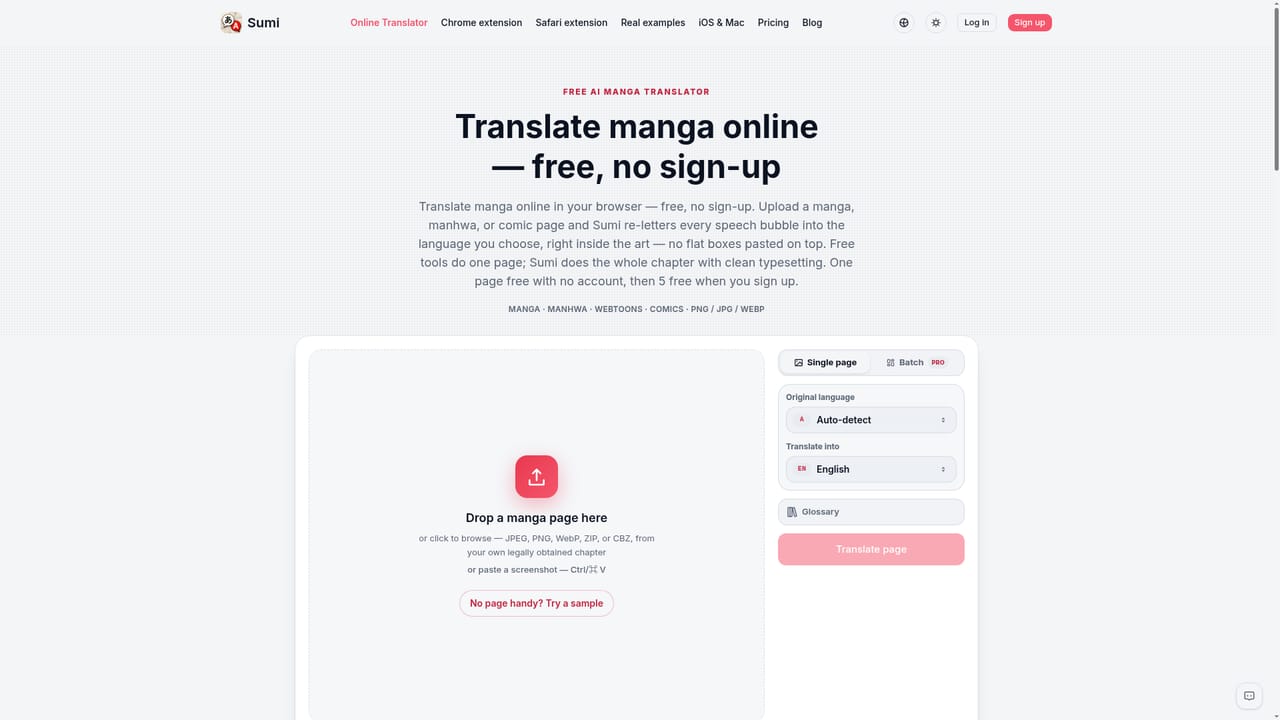 Sumi — Test one page before signing up