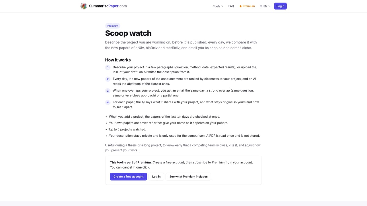 SummarizePaper — Add monitoring tools for active projects