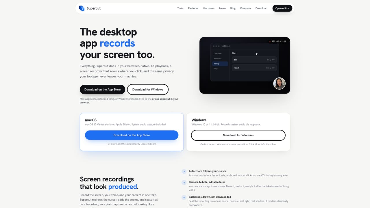 Supercut — Install the desktop app for heavier jobs