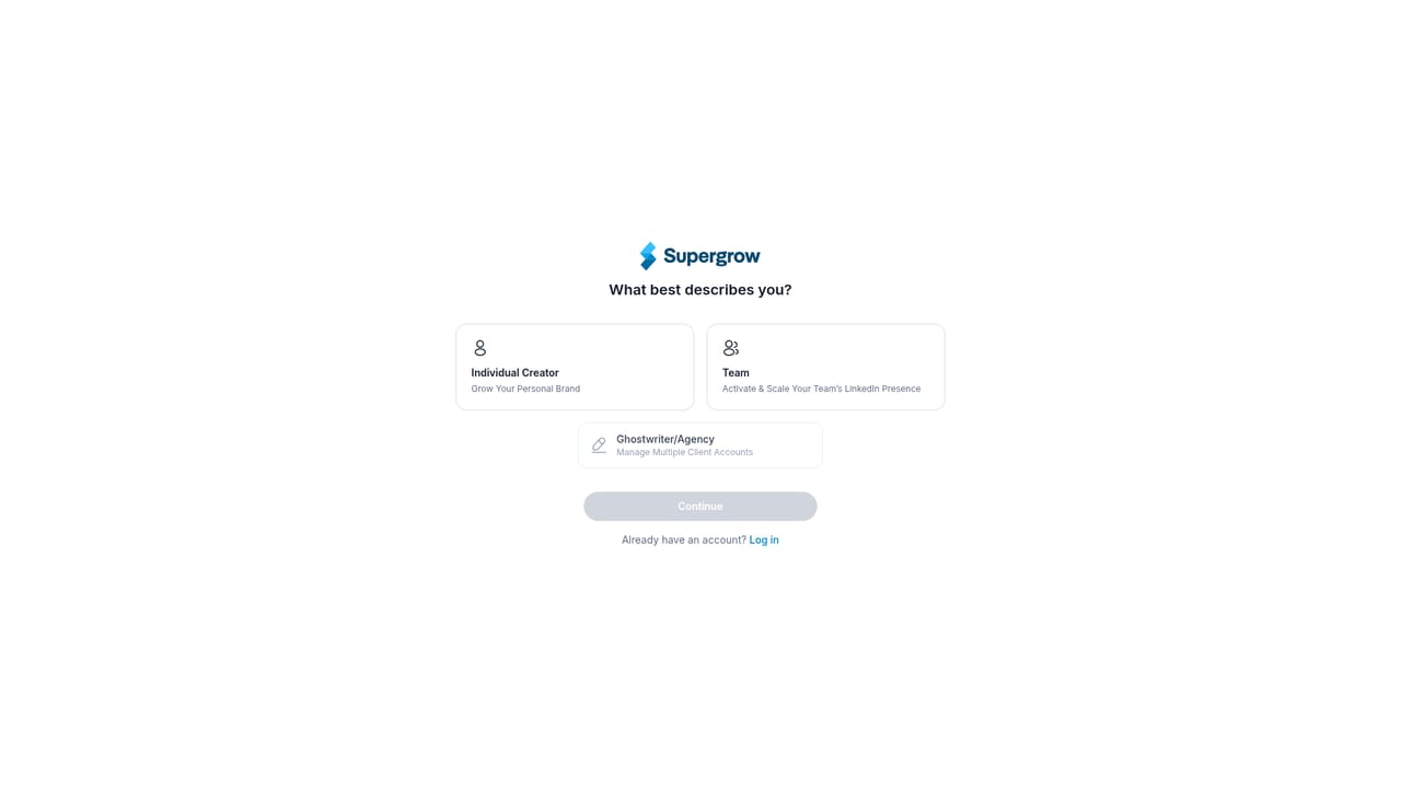 Supergrow — Create your account
