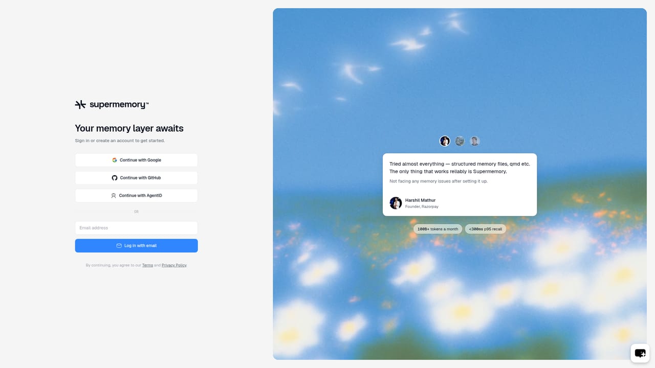 Supermemory — Create an account in the console