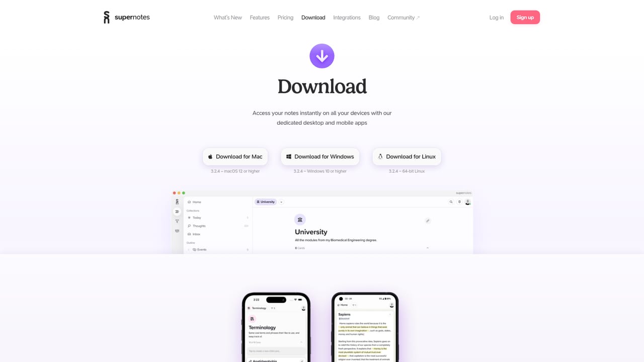 Supernotes — Check the platform you will use