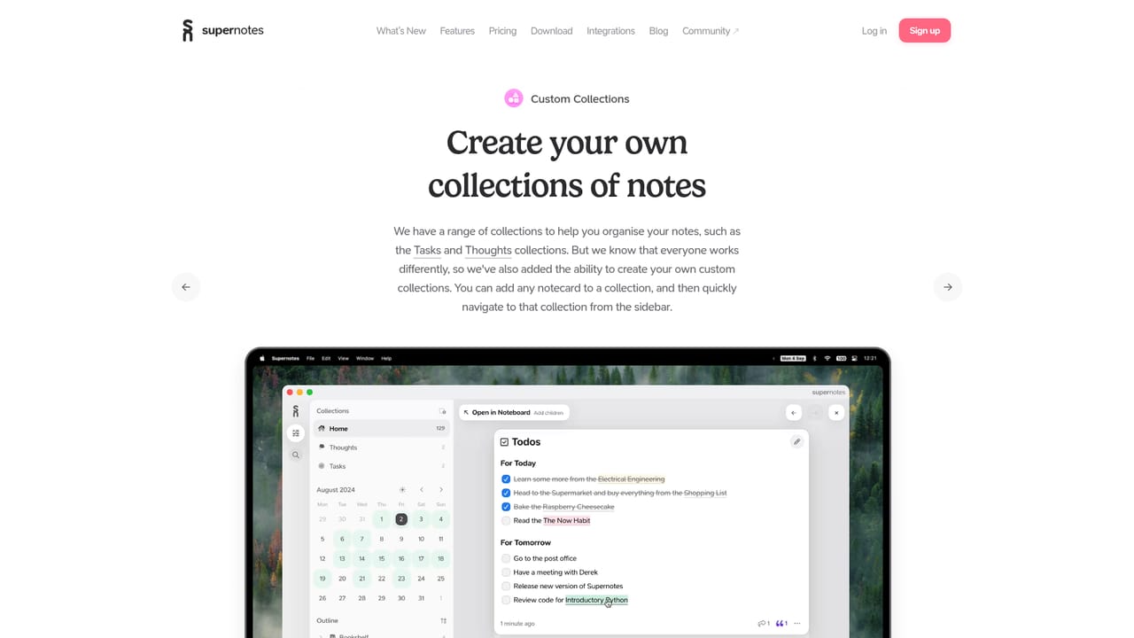 Supernotes — Organize with links and collections