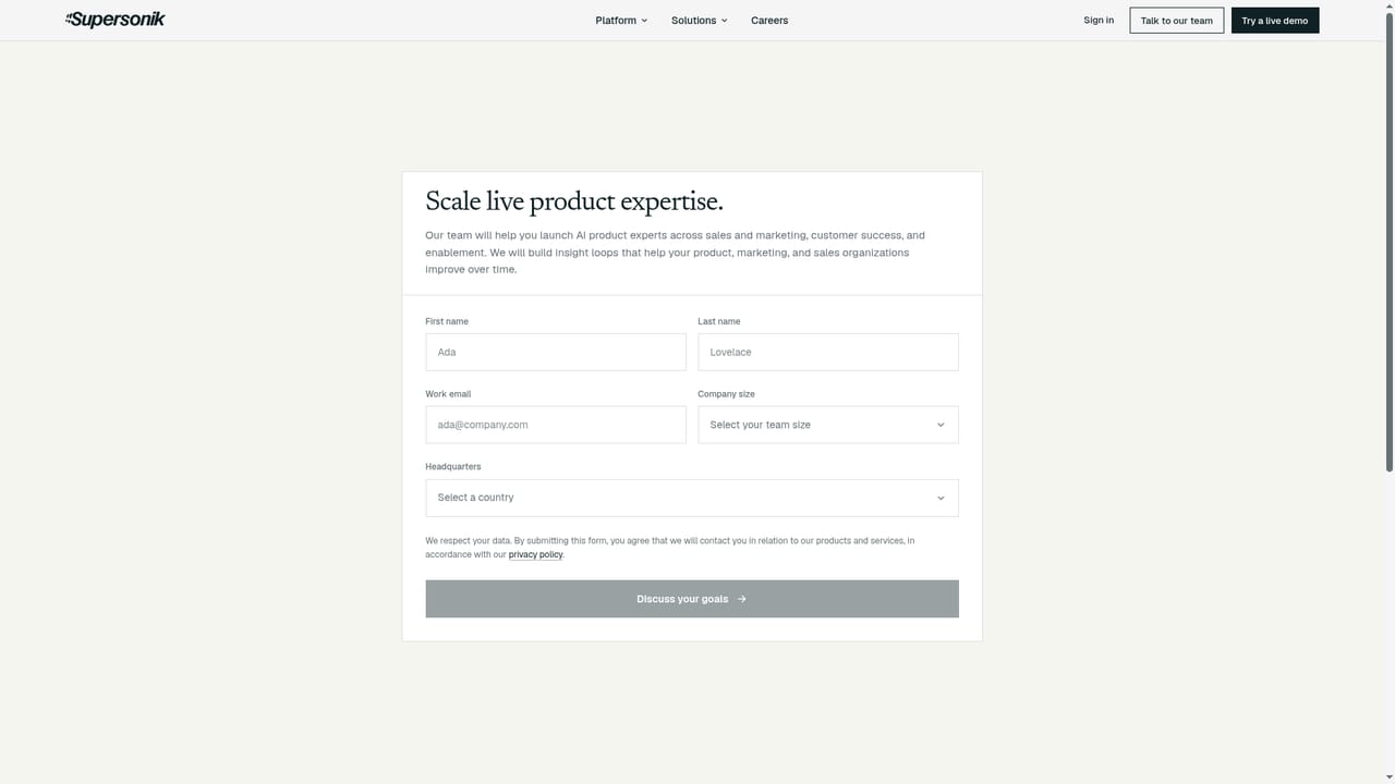 Supersonik — Request a live demo
