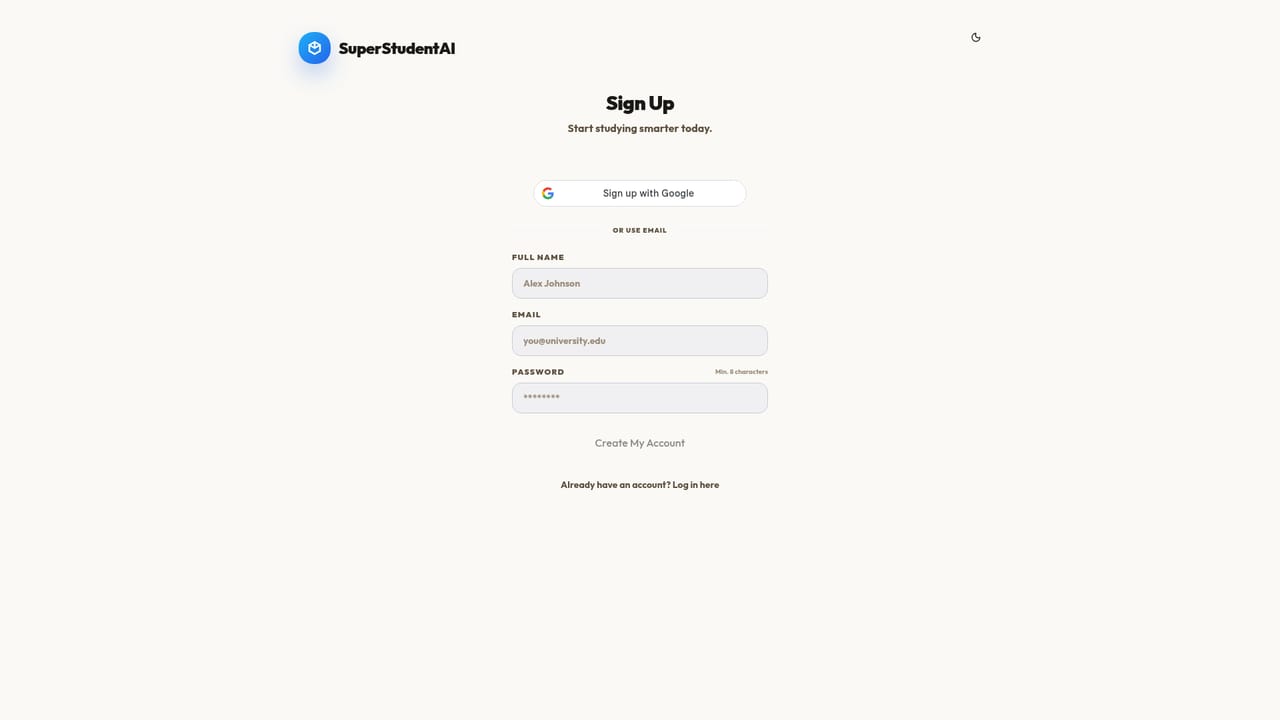 SuperStudentAI — Create your workspace