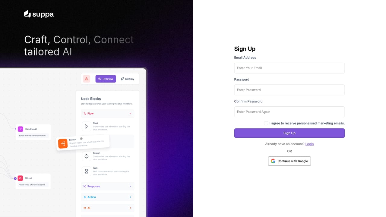 Suppa — Create your account