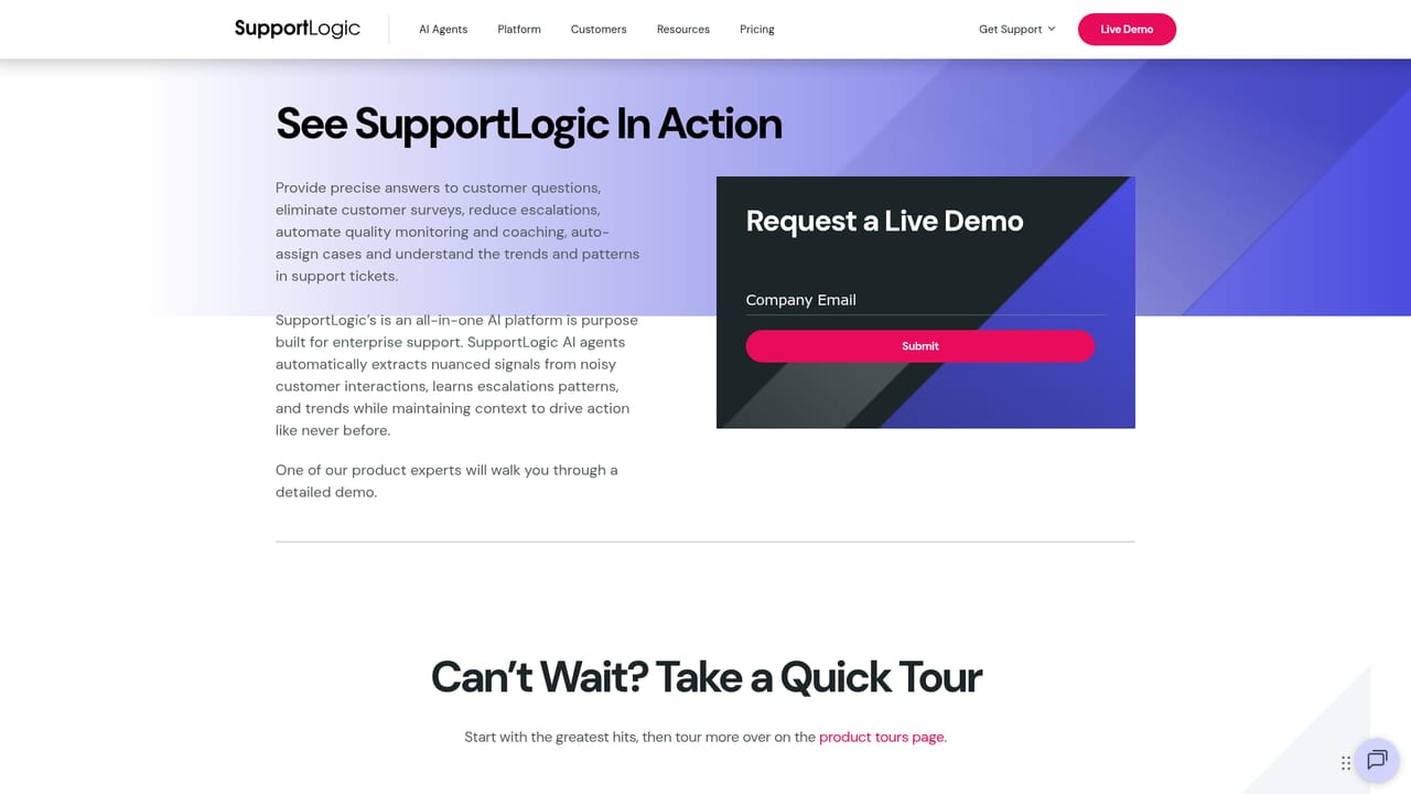 Supportlogic — Book a demo