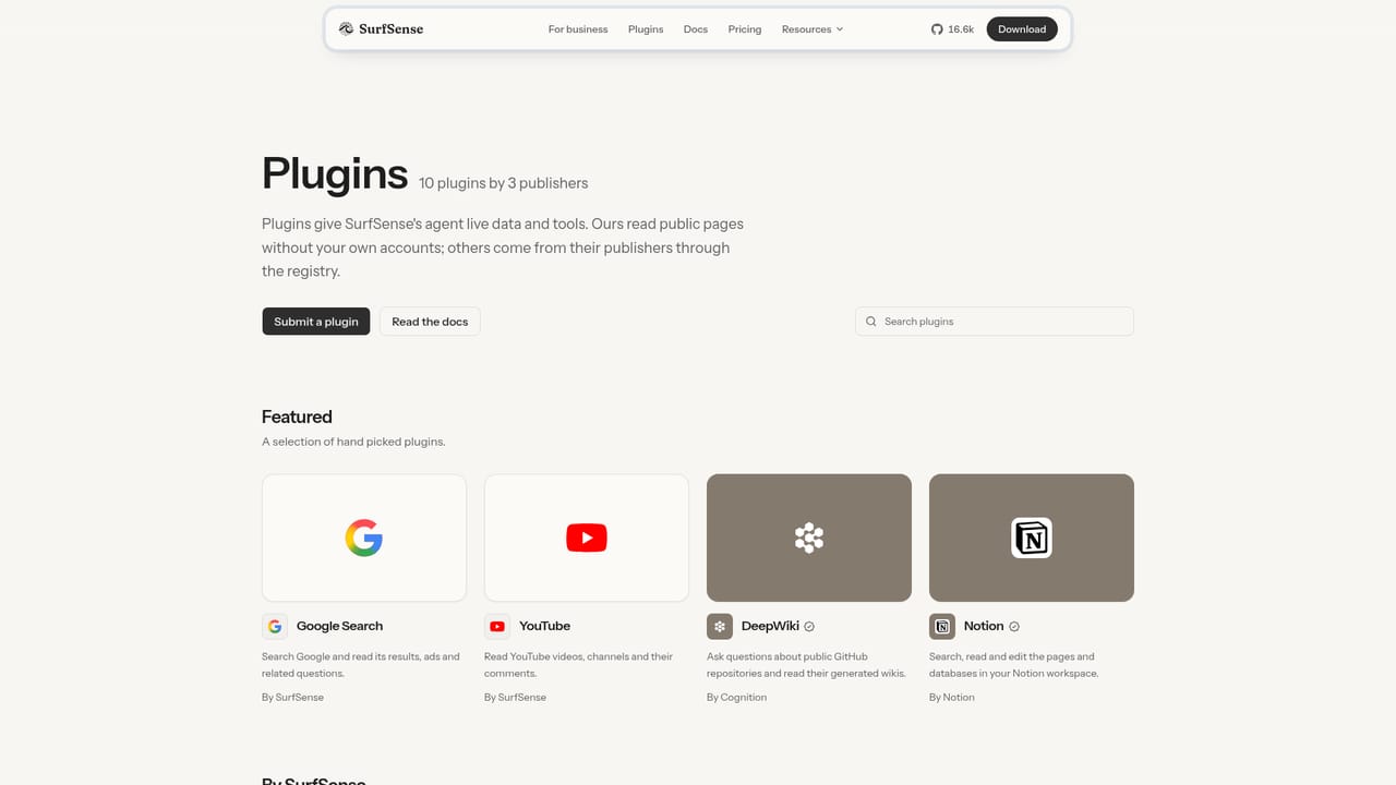 SurfSense — Optionally extend with plugins