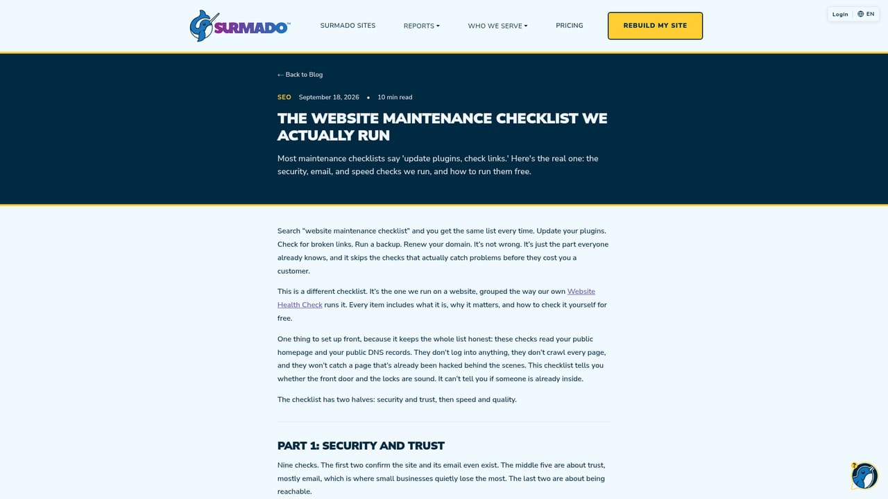 Surmado Scout — Submit your site or your business details