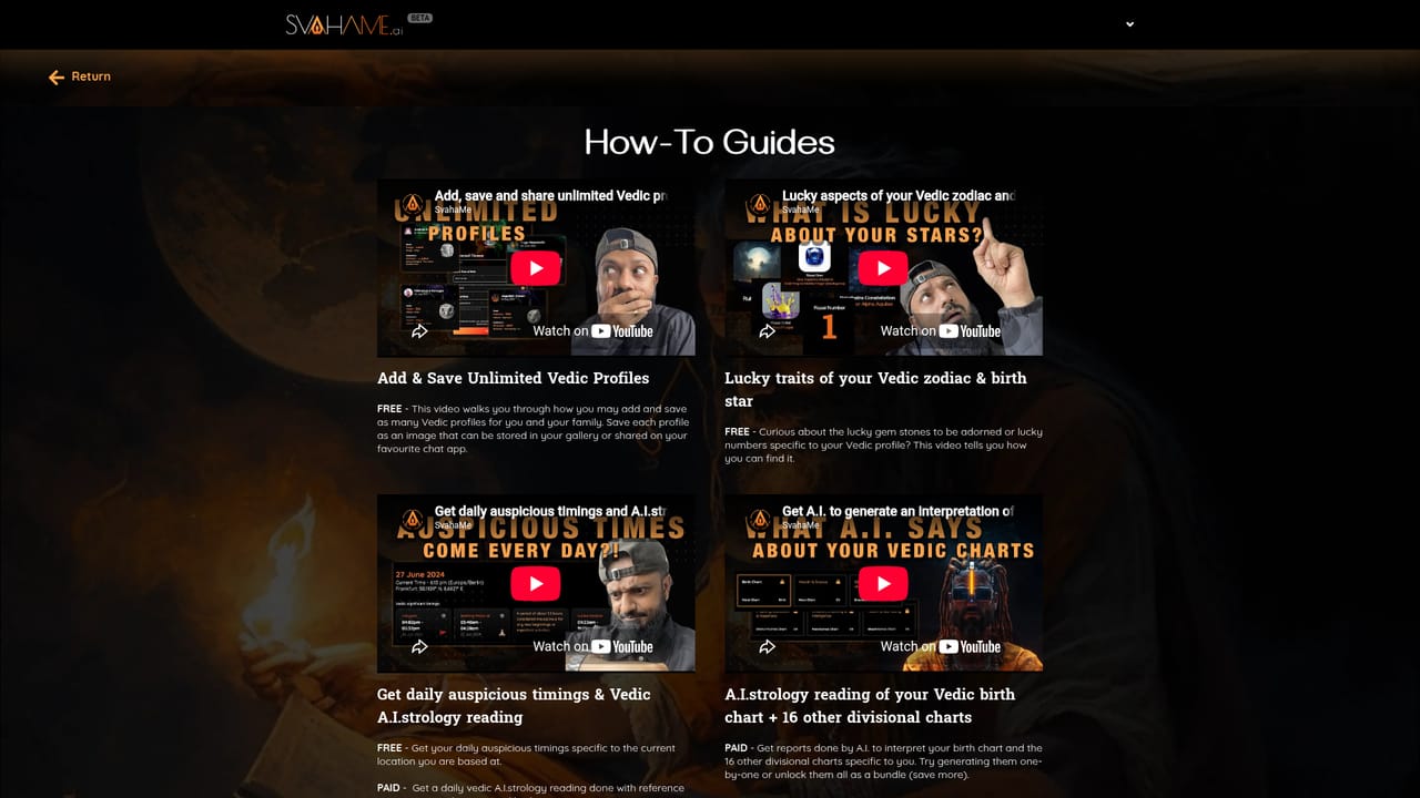 SvahaMe — Check the how-to guides when stuck