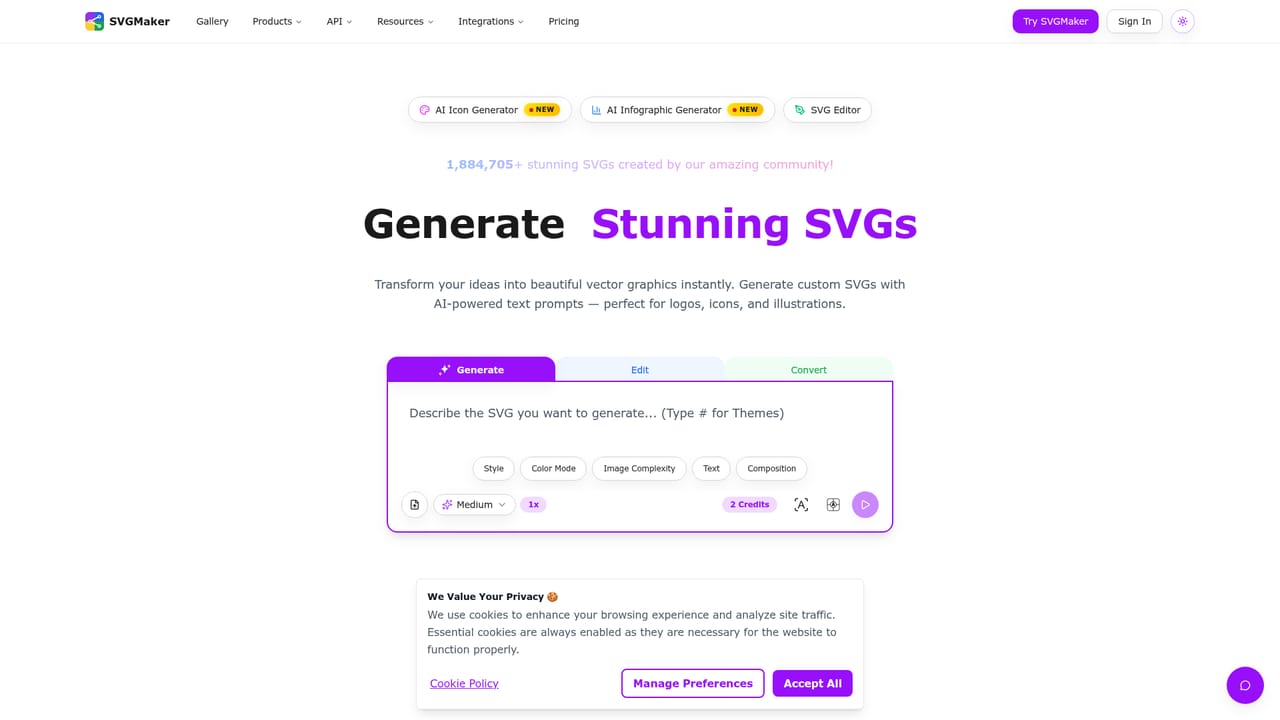 SVGMaker.io — Generate an SVG from a prompt