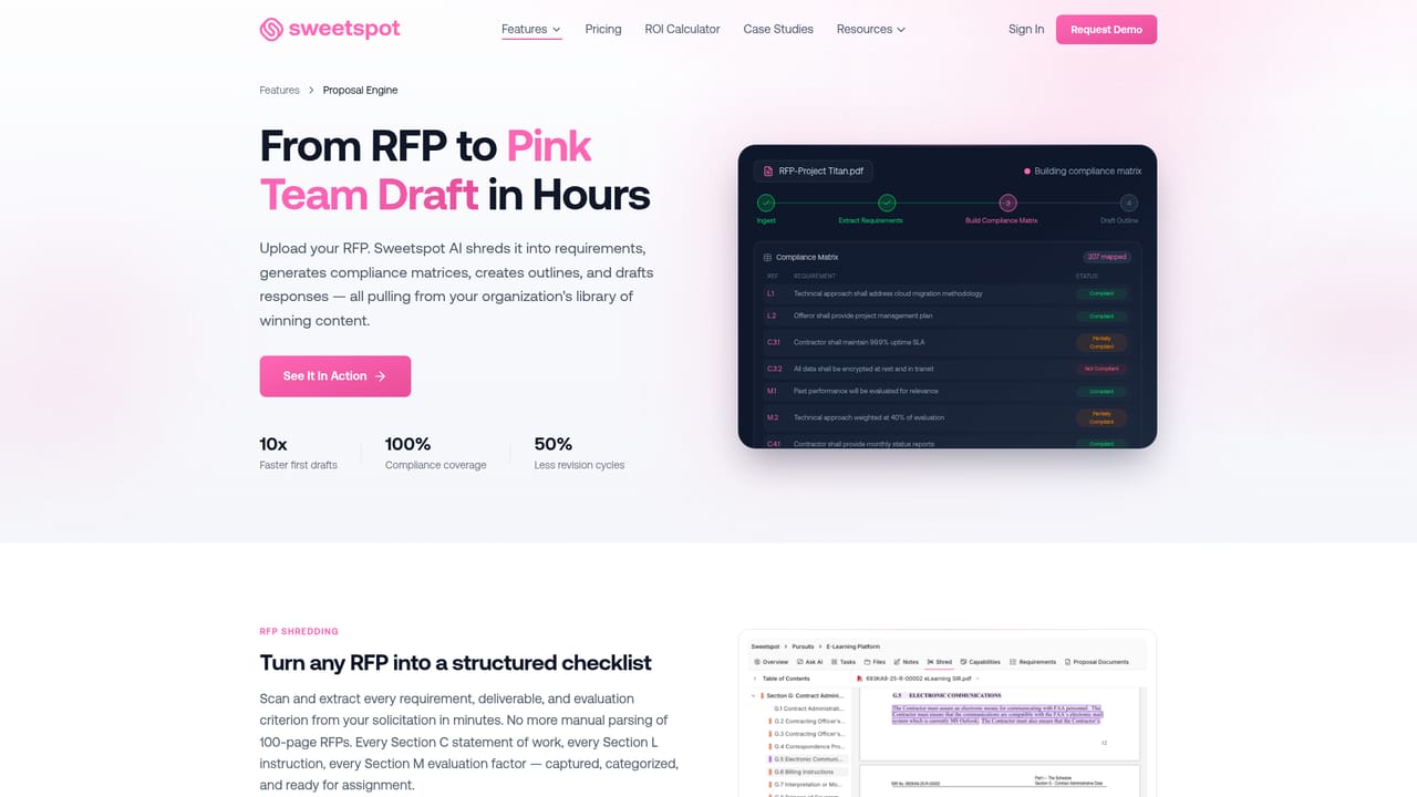 Sweetspot — Draft and review proposals