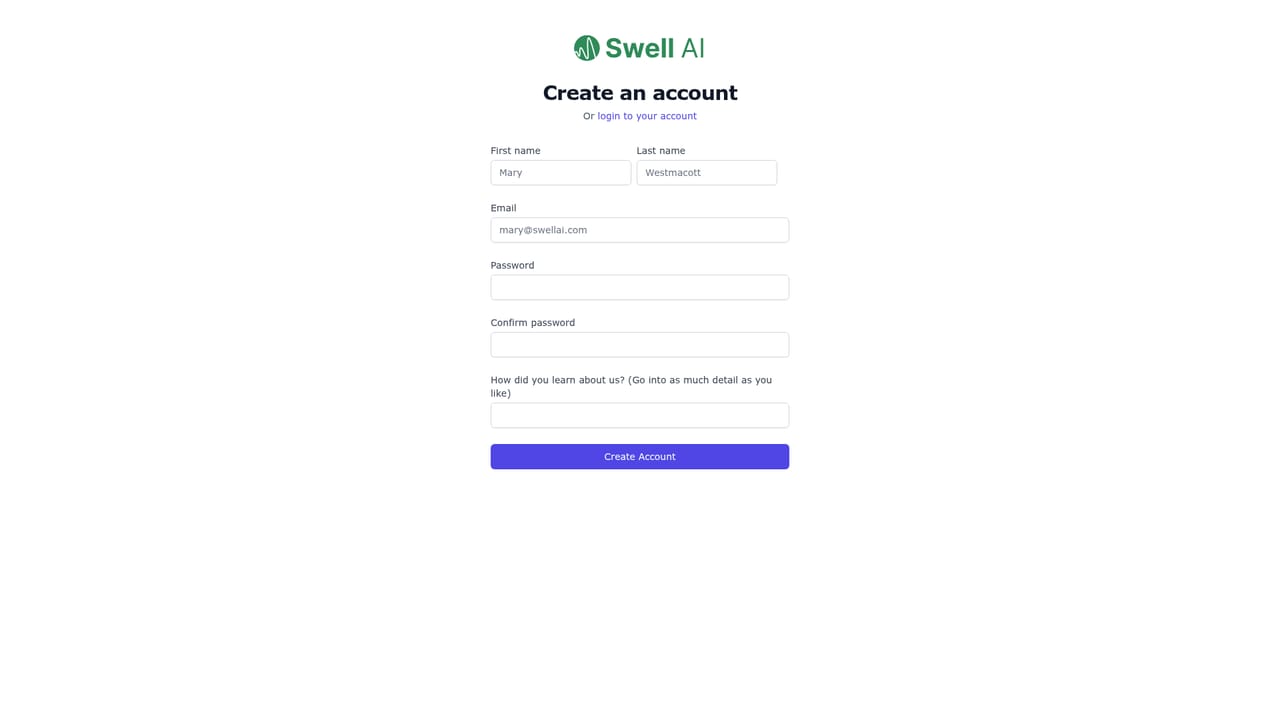 Swell AI — Create a free account
