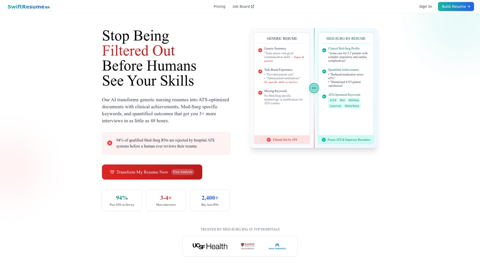 SwiftResume — Run the free resume analysis