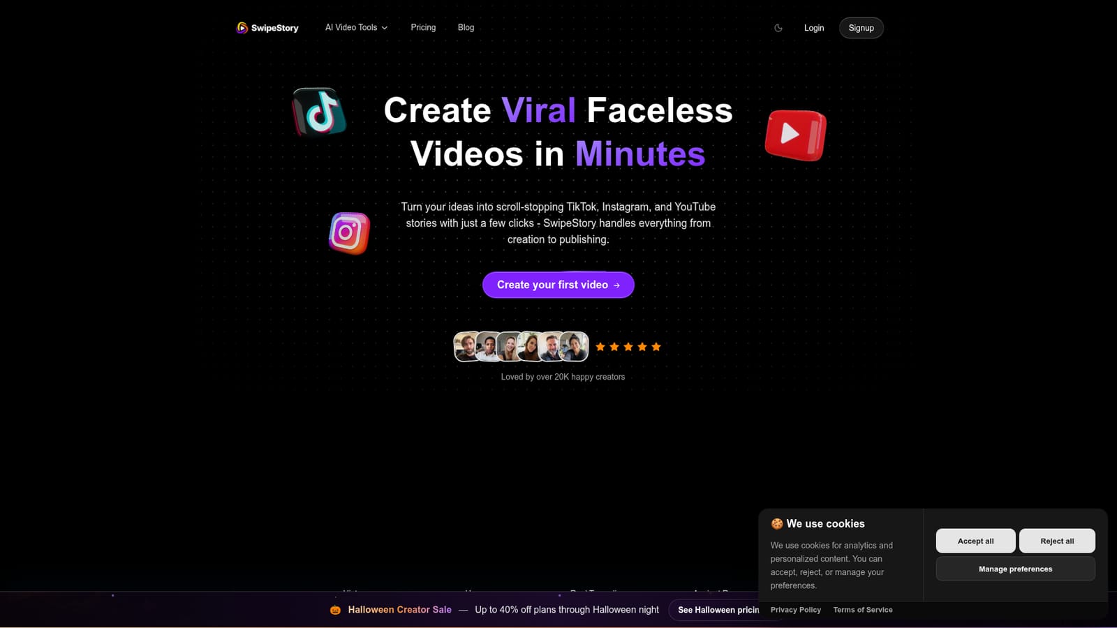 SwipeStory AI — Create an account