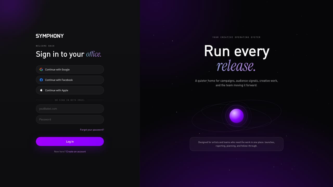 SymphonyOS — Create your account