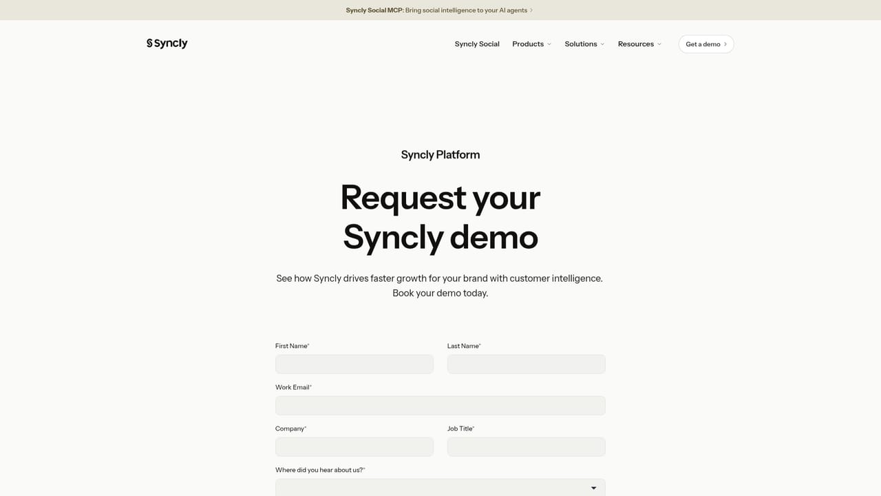 Syncly — Request a demo with the team