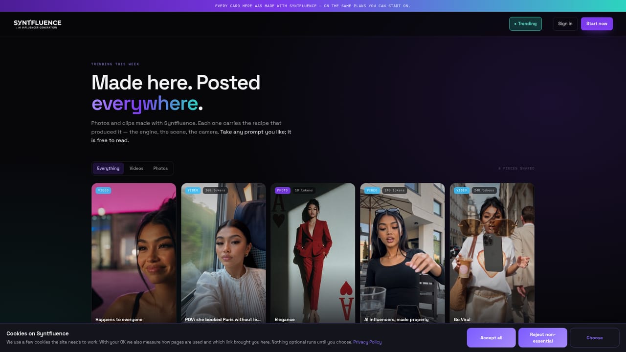 Syntfluence — Browse trending recipes