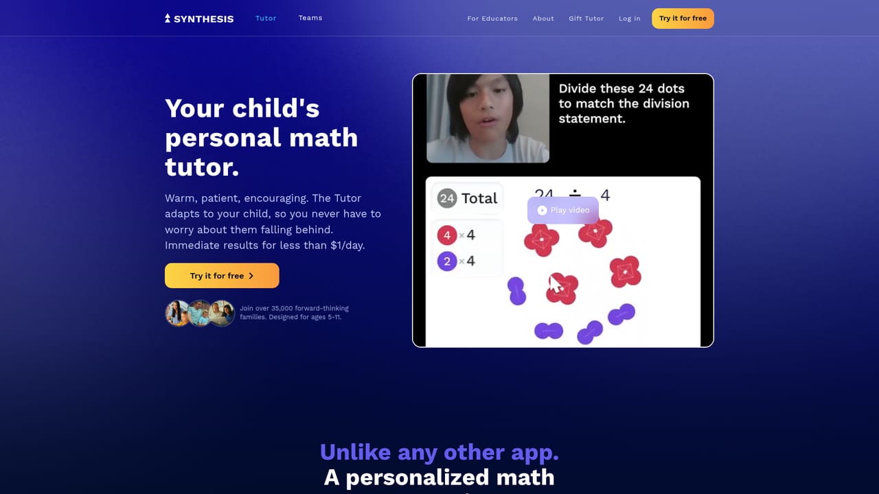 Synthesis Tutor — Start a free trial without a card