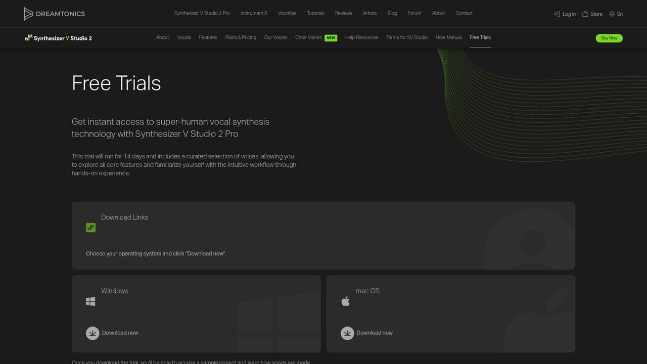 Synthesizer V — Try the free trial build