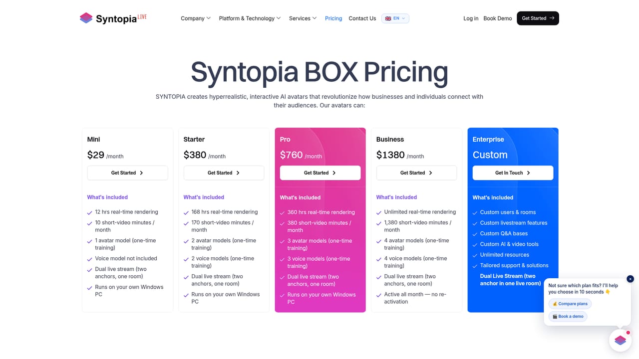 Syntopia — Review plans and start an account