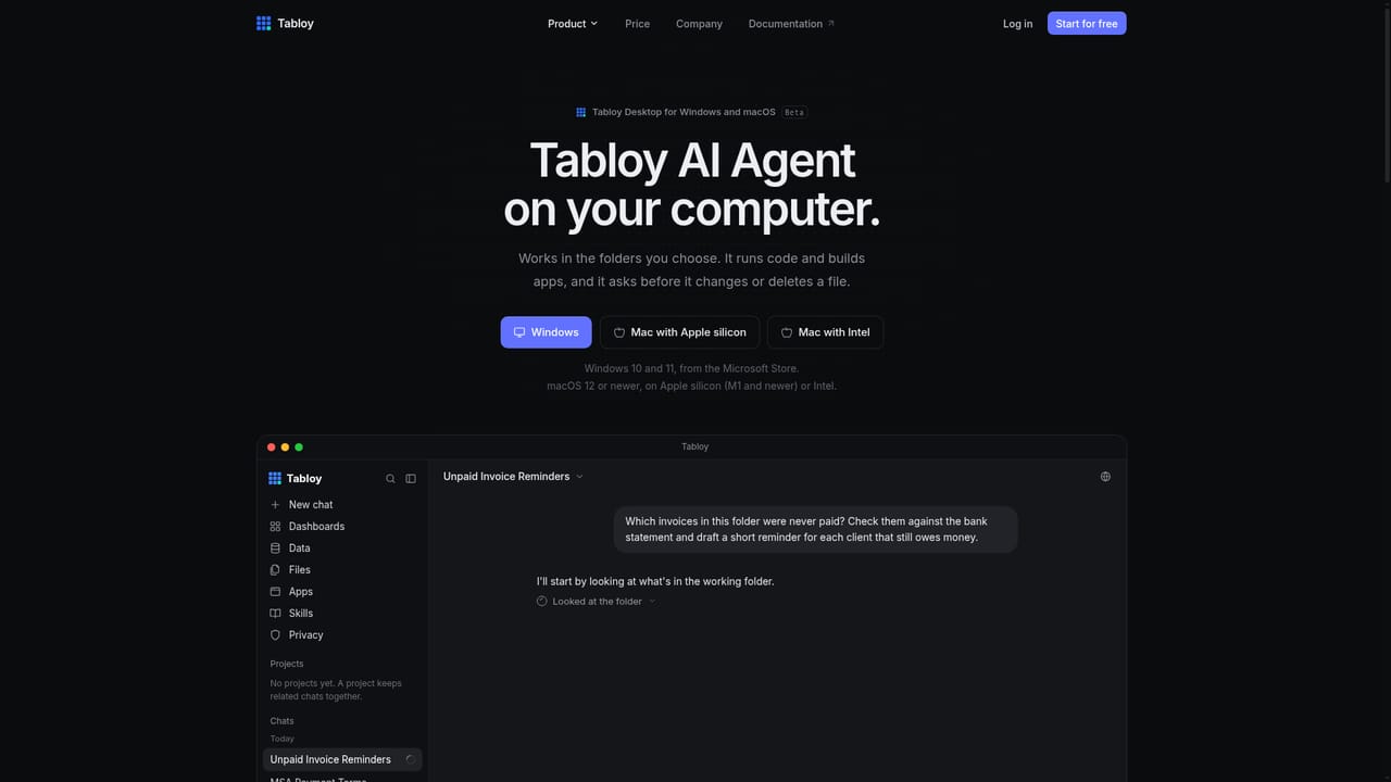Tabloy AI — Add the desktop app if you need local files