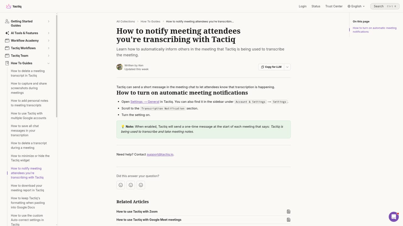 Tactiq — Notify participants (optional)
