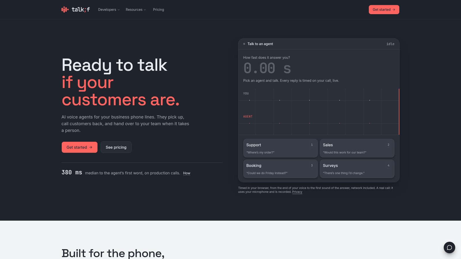Talkif — Test a demo agent