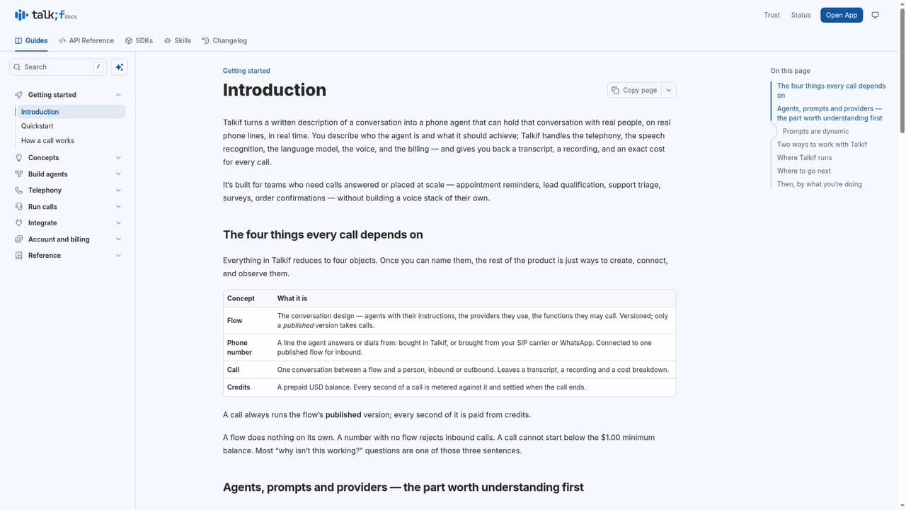Talkif — Connect your API
