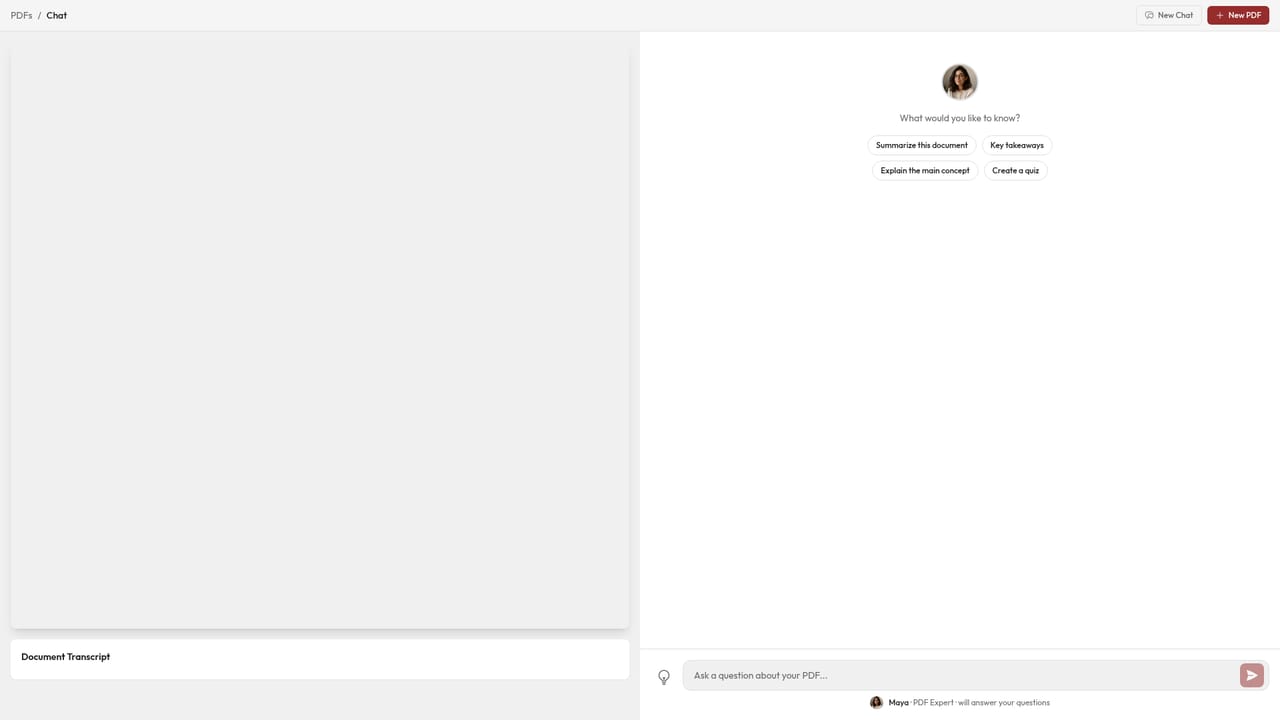 TalkingPdf — Add more documents or try a worked example